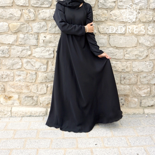 abaya simple noir